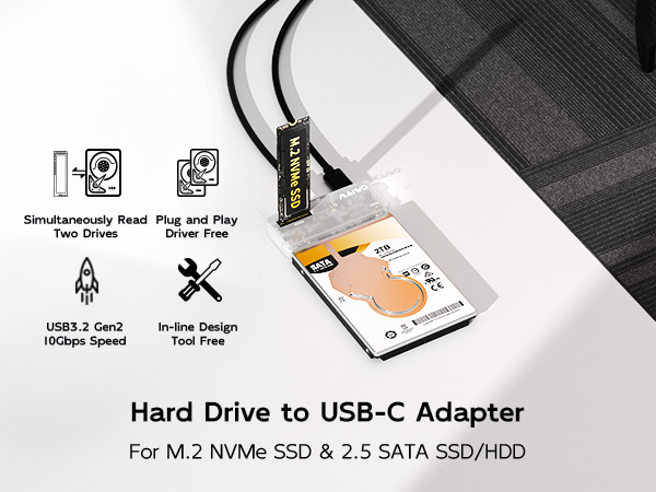 m.2 nvme to 2.5 inch sata hard drive enclosure pcie nvme hard disk docking station USB 3.2 Gen 2