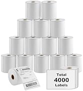 MaxGear 4" x 6" Direct Thermal Labels, 4000 Labels/16 Rolls, Shipping Package Labels, Perforated ...