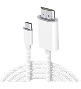 AISONK USB C to HDMI Cable White Braided Wire 4K 60HZ Type C to HDMI Adapter Replacement for Huaw...