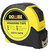 DOWELL Measuring Tape Measure 25ft Measurement Tape Steel Blade Shock Absorbent Solid Rubber Case...
