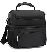 FlowFly Double Layer Cooler Insulated Lunch Bag Adult Lunch Box Large Tote Bag for Men, Women, Wi...
