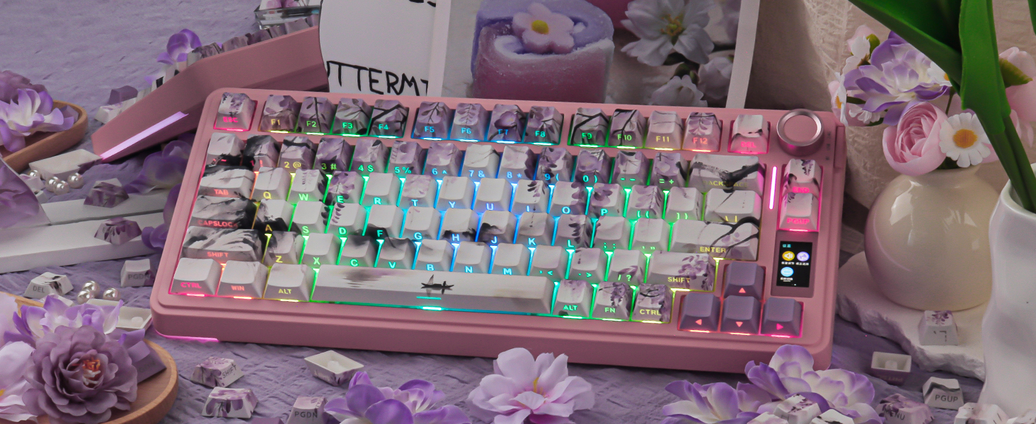 Wisteria Purple Shine Through Keycaps