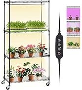 VEVOR Plant Stand with Grow Light, 4-Tier Plant Shelfwith 45W Full Spectrum LED, 3 Mode Plant Lig...