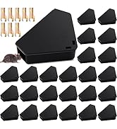 Qualirey 24 Pcs Mice Station with Key Triangle Bait Station Reusable Rodent Trap Bait Box, Keeps ...