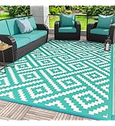 GENIMO Outdoor Rug for Patio Clearance, 6'x9' Waterproof Camping Mat, Reversible Plastic Straw Ru...