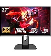 Gawfolk 27 inch 2K QHD(2560×1440) PC Screen, 180Hz Gaming Monitor, 1ms Without Bezel, FreeSync,10...