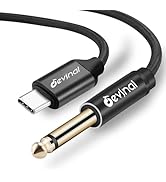 Devinal Guitar to USB C Record Cable, 1/4" inch TS to USB-C Audio Cable, 6.35mm Mono to USB Type-...
