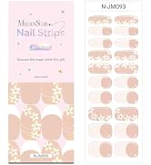 MelodySusie Semi Cured Gel Nail Strips (White Flower)- Works with Nail lamp, Salon-Quality, Long ...