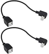SinLoon USB 2.0 Type-B Printer Cable, (2-Pack) USB 2.0 B Female to Right Angle B Male Printer Sho...