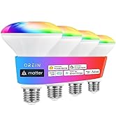 OREiN Matter Smart Light Bulb, BR30 Smart Light Bulbs 650LM 60W, Recessed Color Changing Bulbs RG...