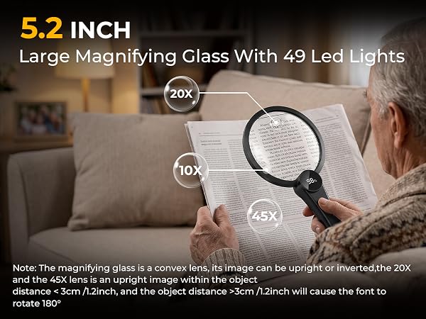 magnifying glass with light