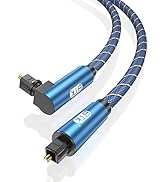 90 Degree Optical Audio Cable(6.6ft/2m) Nylon Braided Digital SPDIF Audio Optical Cable[360 Degre...