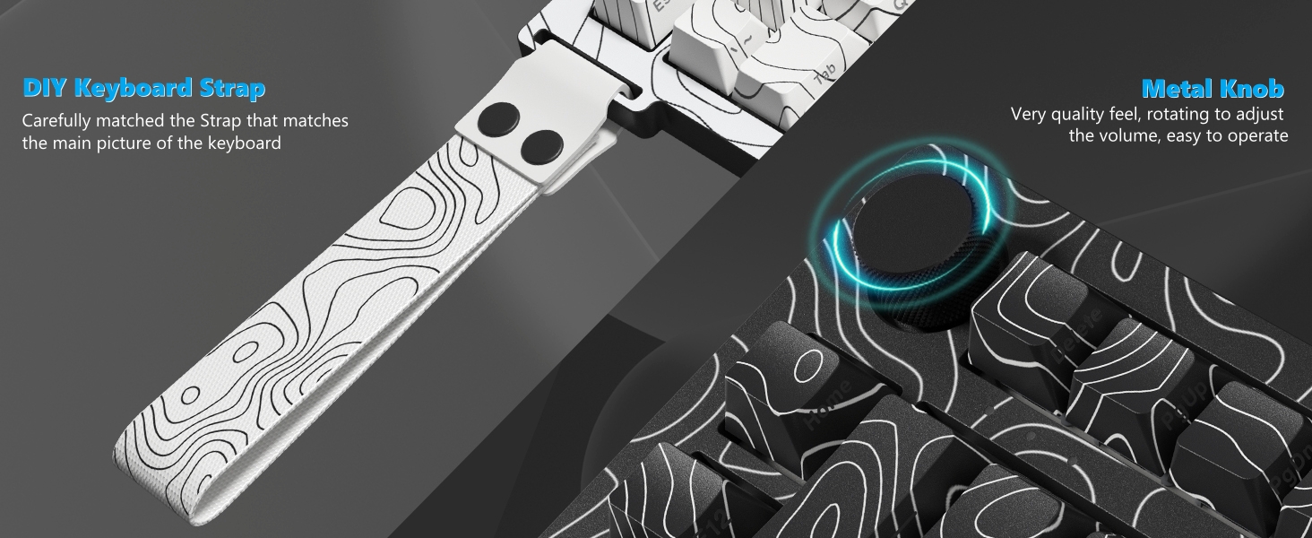 QMK/VIA 75% Keyboard Wireless,Topographic Gaming Mechanical Keyboard 65%