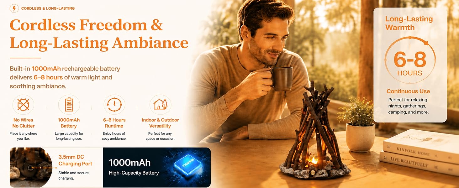 eco-friendly artisanal cabin cottage ambient glow lighting USB nature inspired hygge winter