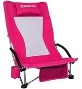 KingCamp Low Beach Chairs, Folding Portable Chair for Adults Lightweight Extra Wide Seat 300lbs H...