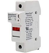 Heschen Cylindrical Fuse Holder Base RT18-32X 32A AC690V 1 Pole DIN Rail Mounting for RT18 RO15 1...