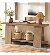 Tribesigns 70.9-Inch Long Console Table, 2-Tier Narrow Sofa Table Behind The Couch for Living Roo...