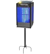 Solar Bug Zapper Outdoor, Solar Mosquito Zapper Outdoor with Ground Bracket, Cordless Waterproof ...