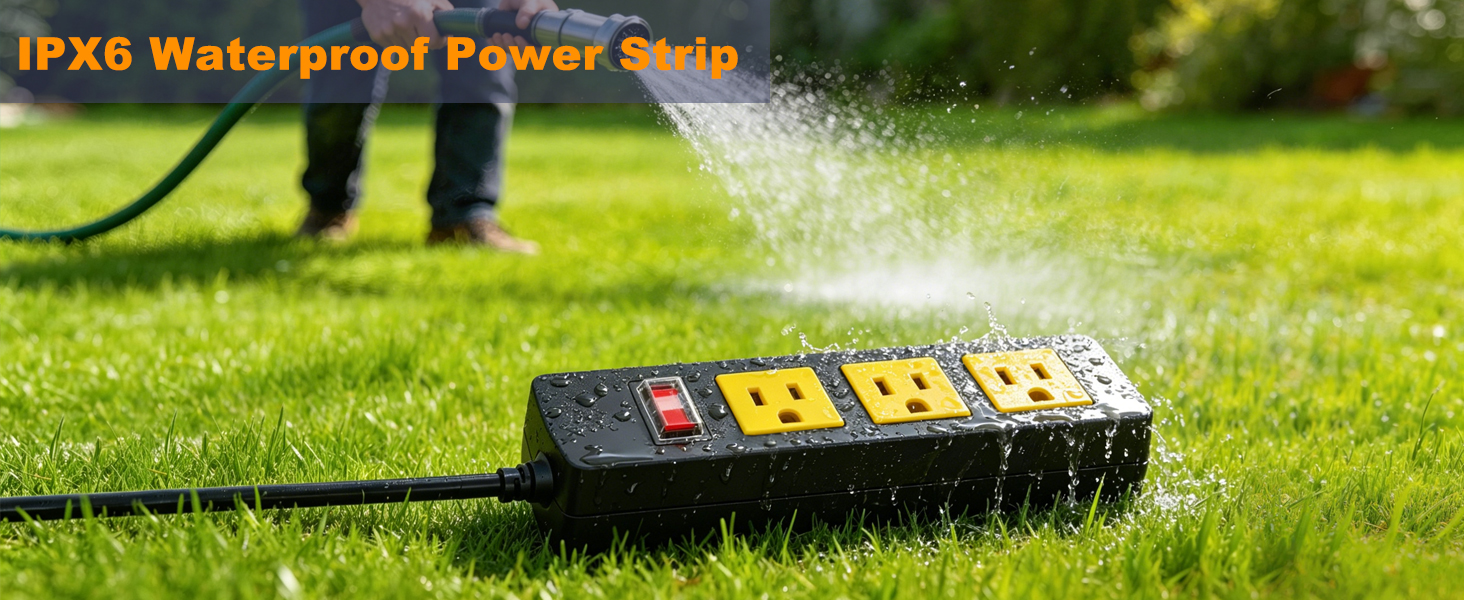 Waterproof Outdoor Power Strip with Extension Cord