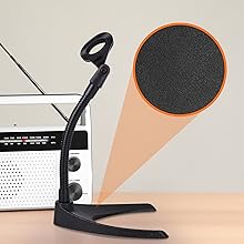 Universal Adjustable Desktop Microphone Stand;Tabletop Mic Holder Low Profile Mic Stand; w/Flexible 