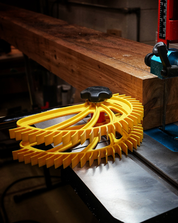 Hedgehog featherboards with Stacking Accessory on band saw