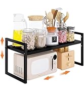 DOLALIKE Expandable kitchen Countertop Organizer, Stackable Cabinet Shelf Organizers, Space Savin...