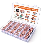 Delgada 165pcs Lever Nuts 4 Conductor Wire Connectors Assortment Pack,2/3/4/5 Port Compact Wire N...