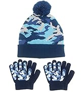 Evridwear Kids Winter Hat and Gloves Set Knit Earflap Beanie Warm Cap for Boys Girls 4-6 Years
