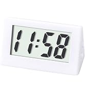 BWESOO 1PC White Mini Small Car Desk Digital Clock Watch Gauges Mini Digital LCD Screen Travel De...