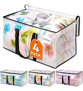 HomeHacks Moving Bags, Heavy Duty Storage Bags for Clothes, 4 Pack 93L | Waterproof moving bag wi...