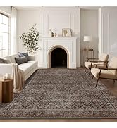 Latte&amp;Fog 6x9 Area Rugs for Living Room, Large Vintage Taupe Brown Washable Rug, Boho Floral Non ...