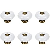 Faotup 6Pcs White Ceramic Cabinet Knobs Round Retro Dresser Knobs Decorative Drawer Knobs for Cup...