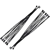 SinLoon PWM Fan Splitter, 4 Pin Fan 1 to 5 Splitter Cable Sleeved Braided, PC Case Fan Y Power Ad...