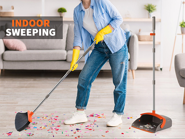 new broom and dustpan