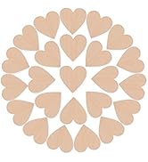 DS. DISTINCTIVE STYLE 50 Pieces 2 Inches Blank Wood Hearts Slices Discs Wedding Christmas Ornamen...