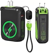 chubbycable ChubbyBoost Magnetic Power Bank – 10000mAh Wireless Wall Charger Fast Charging with B...