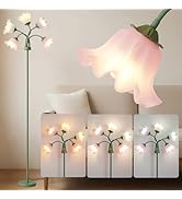 WERFOP Flower LED Floor Lamp - Modern Multi-Heads Standing Reading Lamp for Living Room with USB ...
