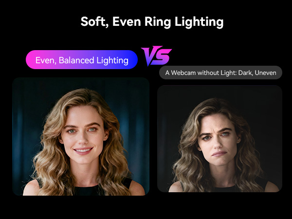 4K Webcam for streaming with ring light
