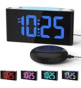 Wake Up on Time: Vibrating Alarm Clock with Bed Shaker, Loud Sound &amp; Color Display – USB Charging...