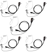 Maycall Walkie Talkies Earpiece with Mic Acoustic Tube Headset 2 Pin Compatible with Baofeng UV-5...