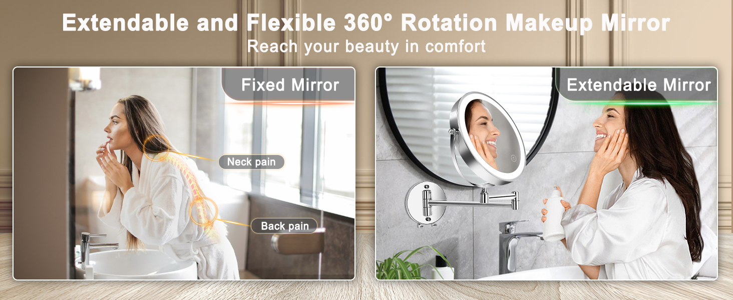 wall mounted makeup mirror