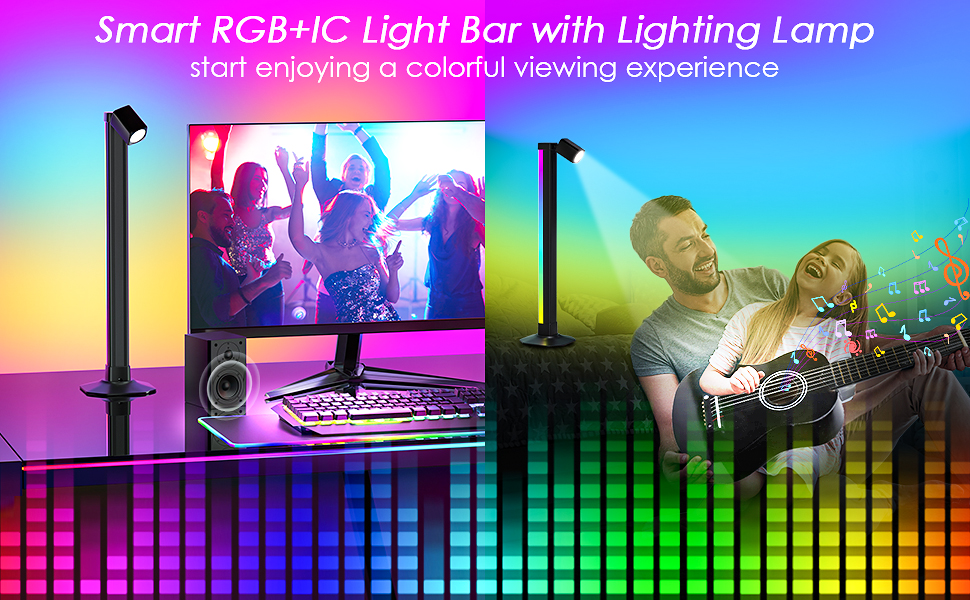 Smart Light Bar with Swivel Lamp