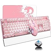 Gaming Keyboard and Mouse Combo Wrist Rest,Retro Punk Typewriter Mechanical Keyboard,Memory Foam ...