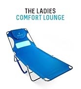 Ostrich LCL-1006B Ladies Comfort Lounger Portable Reclining Outdoor Patio Beach Lawn Camping Pool...