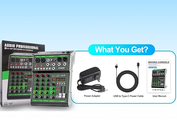 audio mixer sound digital DJ 4 channel mixer board mixing console bluetooth stereo audio interface