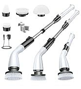 LABIGO Electric Spin Scrubber LA1 Pro, Cordless Spin Scrubber with 4 Replaceable Brush Heads and ...