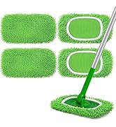 Yicotira Reusable Microfiber Mop Pads Compatible with Swiffer Sweeper- 4 Pack Dry Sweeping Cloths...