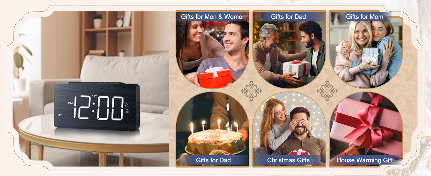 Wooden Digital Alarm Clock