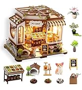 DIY Miniature House Kit- 3D Wooden Puzzle Mini Pet Shop Tiny House Kit for Adults Tiny Home Kit w...