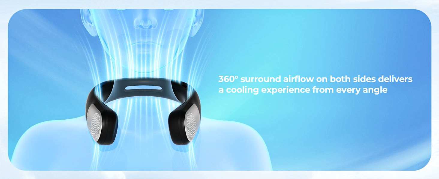 neck air conditioner portable,portable neck fan rechargeable,cooling gadgets for hot weather